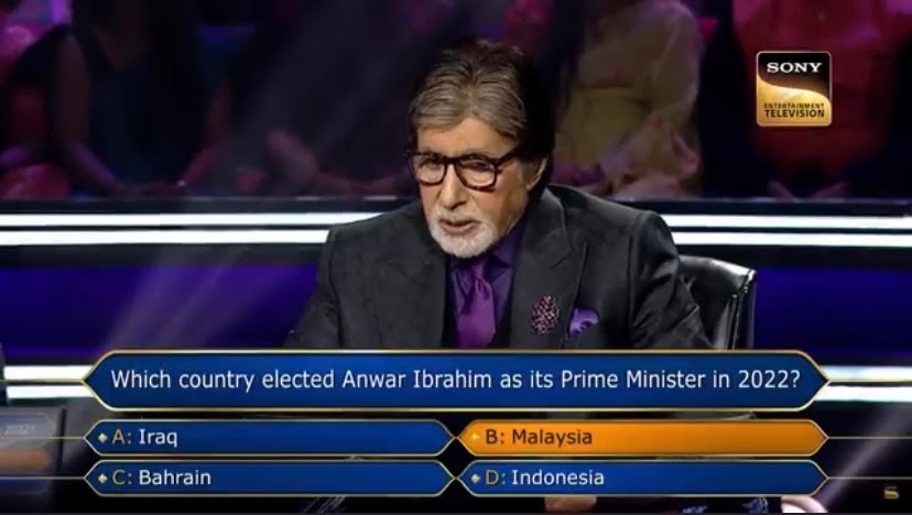 Soalan berkaitan PM10 ditanya dalam Who Wants to Be a Millionaire India